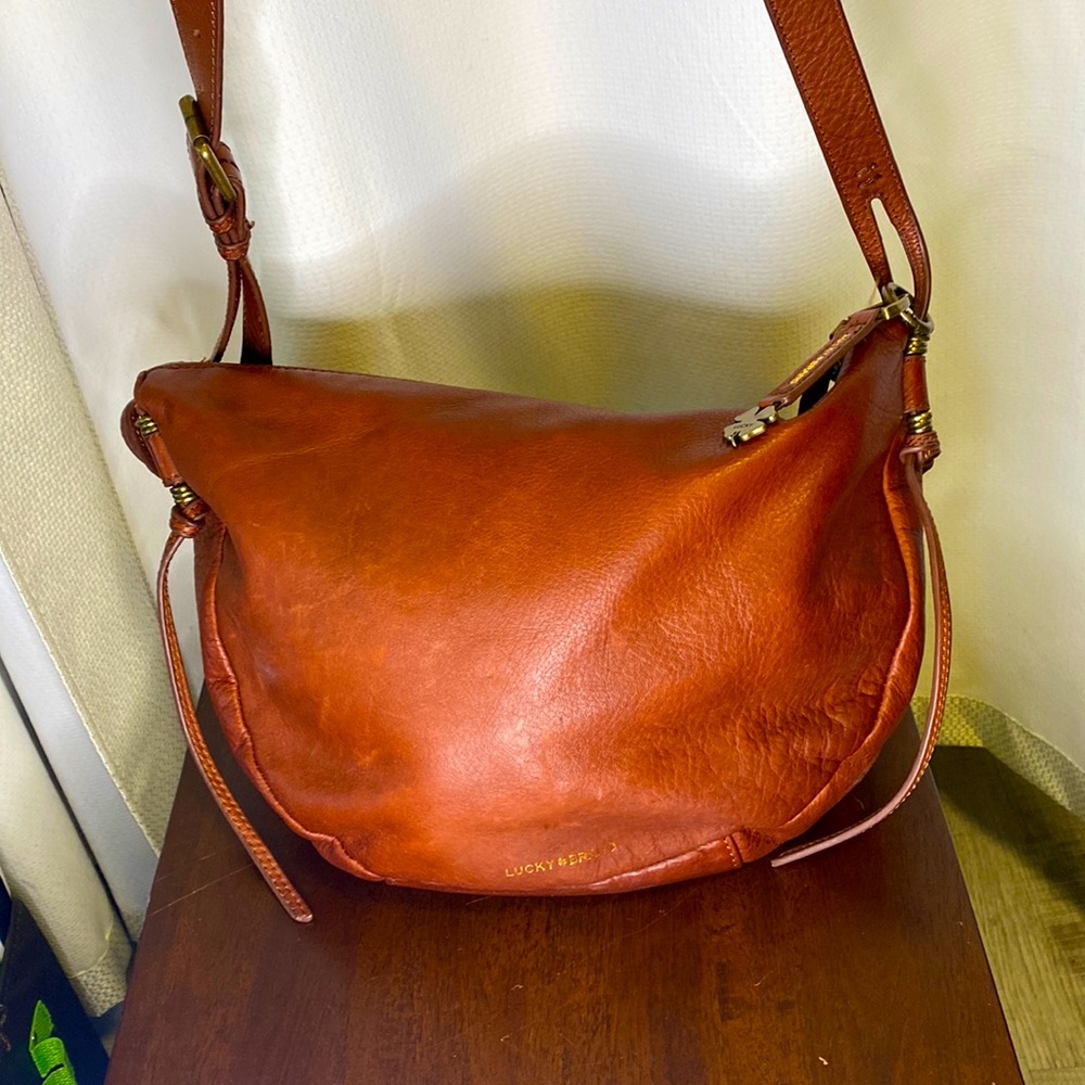 Brown Leather Lucky Brand Boho Crossbody Bag